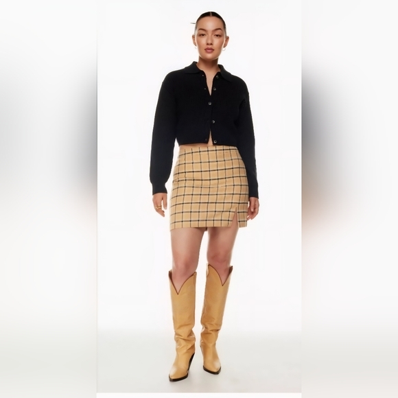 Wilfred Dresses & Skirts - Wilfred Checkered Mini Skirt in Tan and Black